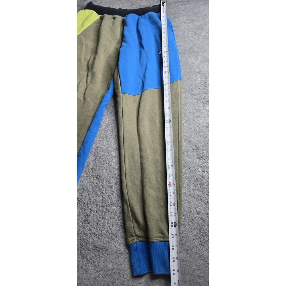 Champion Color Block Reverse Weave Jogger Sweatpant Mens M Blue Green 30